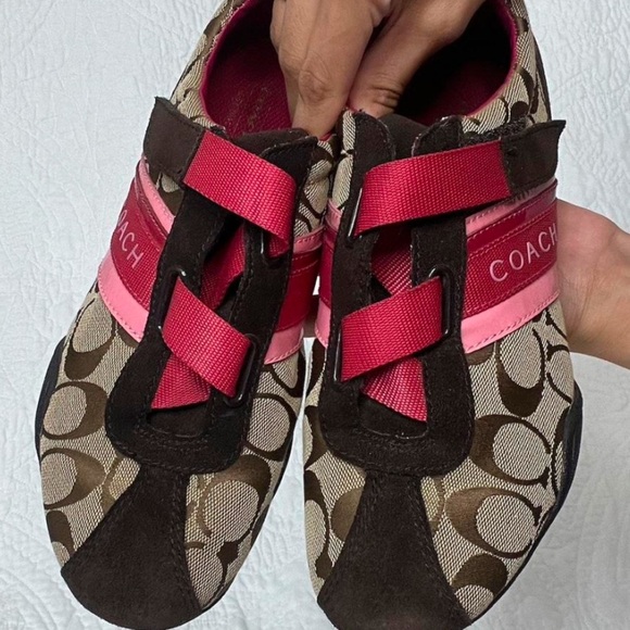 Coach JENNY Signature Trainers Sneakes Sz 8 Women Elastic Closure Patent - Picture 10 of 12